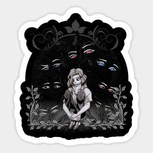 girl afraid of the dark Sticker